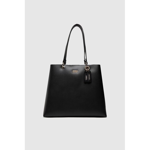 GUESS Czarna shopperka eco mia z brelokiem ze sklepu outfit.pl w kategorii Torby Shopper bag - zdjęcie 166021301