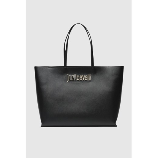 JUST CAVALLI Czarna shopperka Range Metal Lettering ze sklepu outfit.pl w kategorii Torby Shopper bag - zdjęcie 166021764