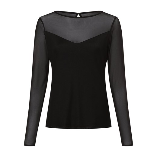 comma Damska koszulka z długim rękawem Kobiety Sztuczne włókno czarny jednolity 46 vangraaf