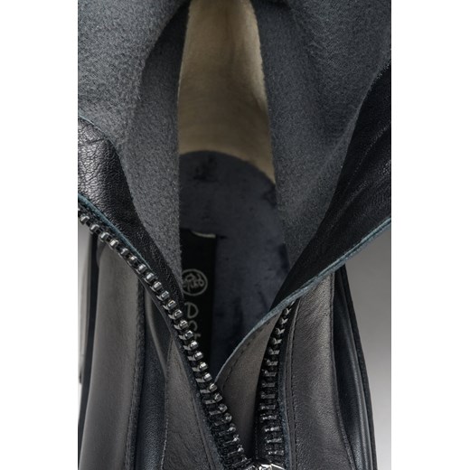 Kozaki damskie Estro czarne na zimę na płaskiej podeszwie 