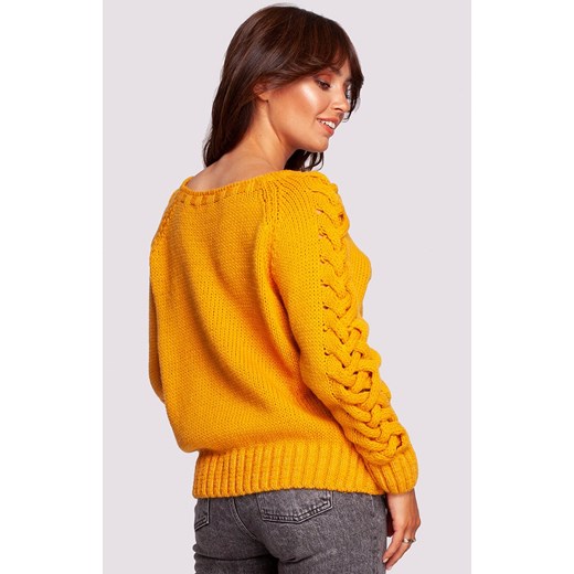 Sweter damski miodowy BK090, Kolor miodowy, Rozmiar L/XL, BeWear ze sklepu Primodo w kategorii Swetry damskie - zdjęcie 166026351