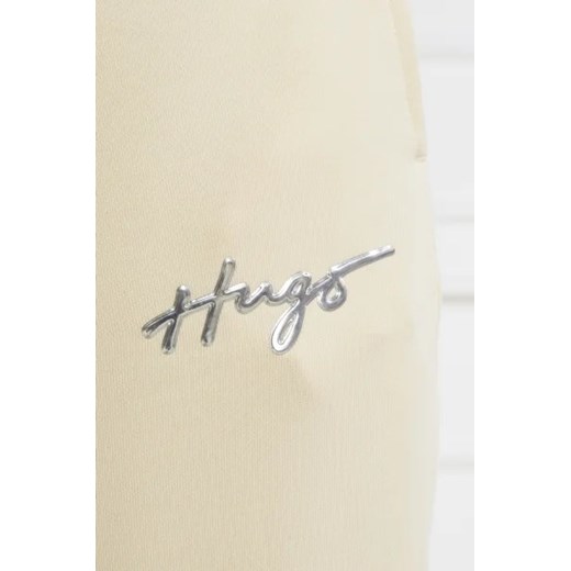 Spodnie damskie Hugo Boss beżowe z dresu 
