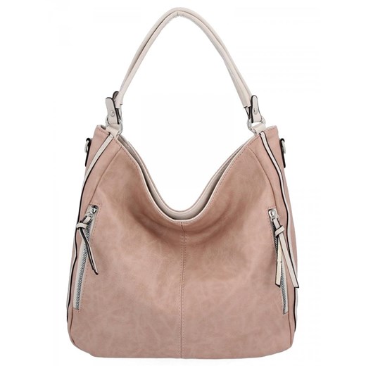 Uniwersalna Torebka Damska XL Na Co Dzień firmy Hernan HB0379 Pudrowy Róż ze sklepu PaniTorbalska w kategorii Torby Shopper bag - zdjęcie 166030600