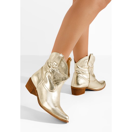 Złote kowbojki damskie Vernazza ze sklepu Zapatos w kategorii Botki - zdjęcie 166031504