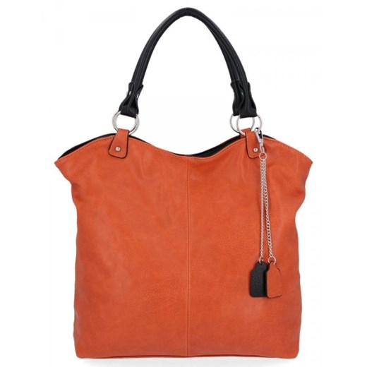 Torebka Damska Shopper Bag XL firmy Hernan Pomarańczowa ze sklepu torbs.pl w kategorii Torby Shopper bag - zdjęcie 166038402