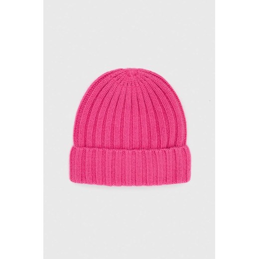 Samsoe Samsoe czapka kaszmirowa kolor różowy wełniana ze sklepu PRM w kategorii Czapki zimowe damskie - zdjęcie 166042531
