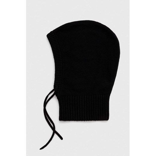 Samsoe Samsoe kominiarka wełniana kolor czarny ze sklepu PRM w kategorii Czapki zimowe damskie - zdjęcie 166042533