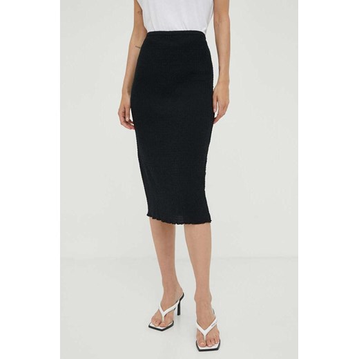 Samsoe Samsoe spódnica kolor czarny midi ołówkowa ze sklepu PRM w kategorii Spódnice - zdjęcie 166042611