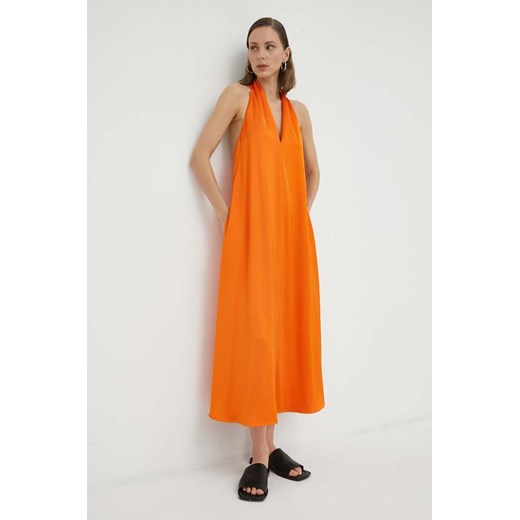 Samsoe Samsoe sukienka kolor pomarańczowy mini rozkloszowana ze sklepu PRM w kategorii Sukienki - zdjęcie 166042643