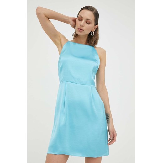 Samsoe Samsoe sukienka kolor niebieski mini rozkloszowana ze sklepu PRM w kategorii Sukienki - zdjęcie 166042663