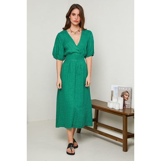 Rodier Lin Sukienka w kolorze ciemnozielonym Rodier Lin L/XL wyprzedaż Limango Polska
