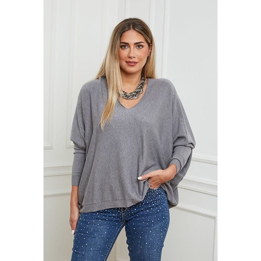 Plus Size Company Sweter &quot;Cora&quot; w kolorze szarym ze sklepu Limango Polska w kategorii Swetry damskie - zdjęcie 166050813