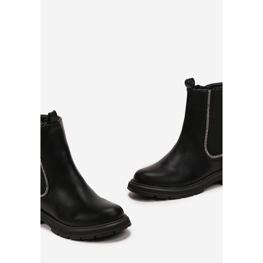 Buty zimowe dziecięce czarne Born2be bez zapięcia jesienne 