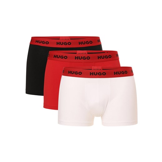 HUGO Obcisłe bokserki pakowane po 3 szt. Mężczyźni Bawełna czerwony jednolity ze sklepu vangraaf w kategorii Majtki męskie - zdjęcie 166055393