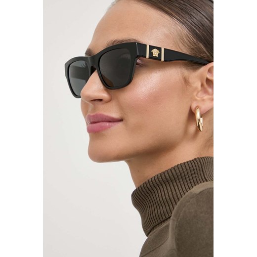 Versace okulary przeciwsłoneczne damskie kolor szary ze sklepu ANSWEAR.com w kategorii Okulary przeciwsłoneczne damskie - zdjęcie 166055693
