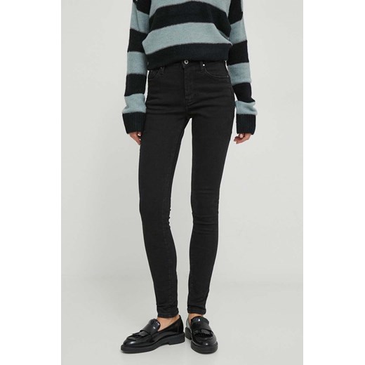 Pepe Jeans jeansy damskie kolor czarny ze sklepu ANSWEAR.com w kategorii Jeansy damskie - zdjęcie 166056412