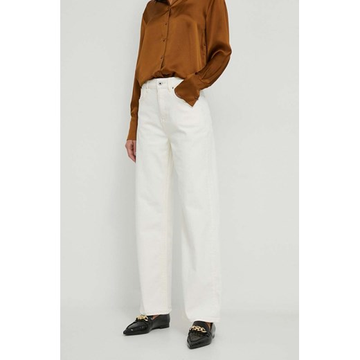 Pepe Jeans jeansy WIDE LEG JEANS UHW damskie kolor beżowy PL204598WI5 ze sklepu ANSWEAR.com w kategorii Jeansy damskie - zdjęcie 166056420