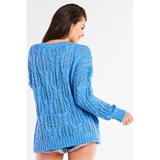 Awama Sweter w kolorze niebieskim onesize okazja Limango Polska