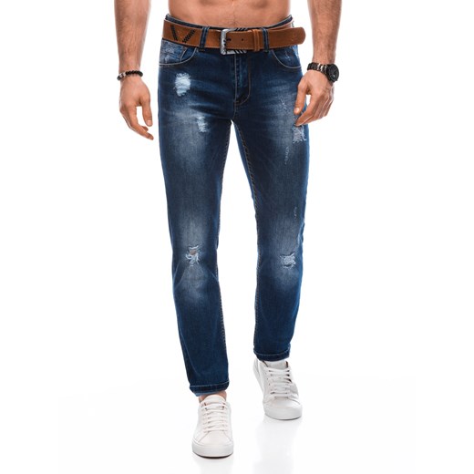 Spodnie męskie jeansowe 1455P - niebieskie ze sklepu Edoti w kategorii Jeansy męskie - zdjęcie 166058803