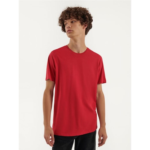 Gładka koszulka regular fit Basic czerwona House XXL House
