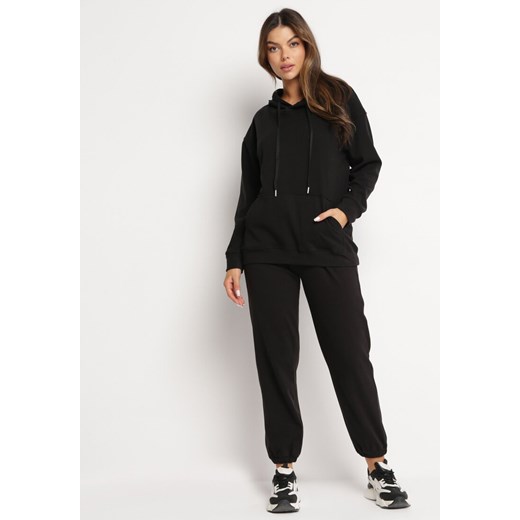 Czarny 2-częściowy Komplet Dresowy z Bluzą i Spodniami Ciprana ze sklepu Born2be Odzież w kategorii Dresy damskie - zdjęcie 166060354