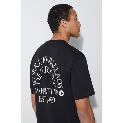 Carhartt WIP t-shirt bawełniany męski kolor czarny z nadrukiem L PRM