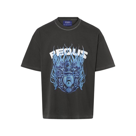PEQUS T-shirt męski Mężczyźni Bawełna antracytowy nadruk Pequs S vangraaf