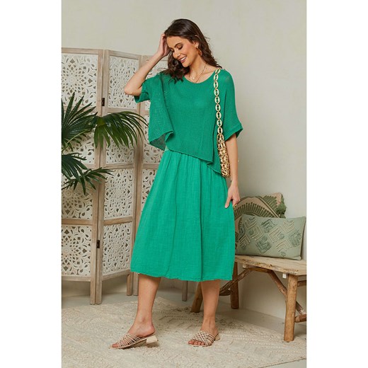 Lin Passion Lniana sukienka w kolorze zielonym ze sklepu Limango Polska w kategorii Sukienki - zdjęcie 166078954