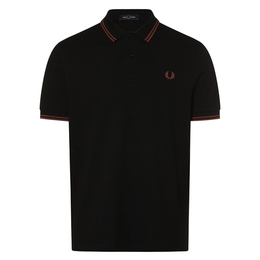 Fred Perry Męska koszulka polo Mężczyźni Bawełna czarny jednolity ze sklepu vangraaf w kategorii T-shirty męskie - zdjęcie 166085092