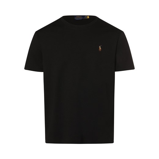 Polo Ralph Lauren T-shirt męski Mężczyźni Bawełna czarny jednolity ze sklepu vangraaf w kategorii T-shirty męskie - zdjęcie 166085102