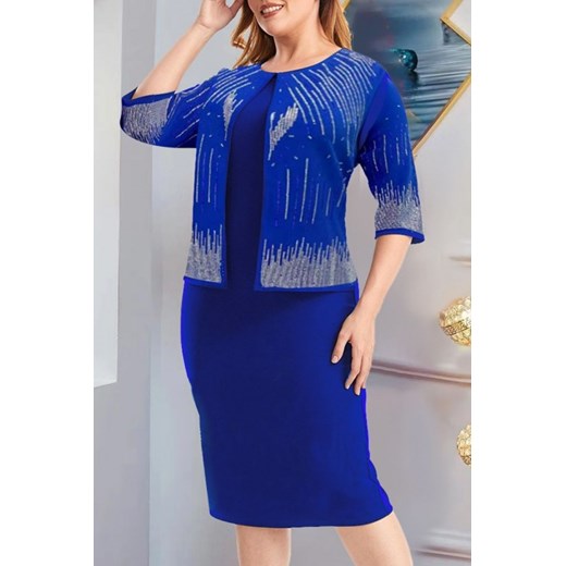 Sukienka JEROMALA BLUE XXL promocyjna cena Ivet Shop