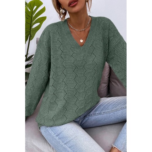 Sweter MENARELA GREEN L okazja Ivet Shop