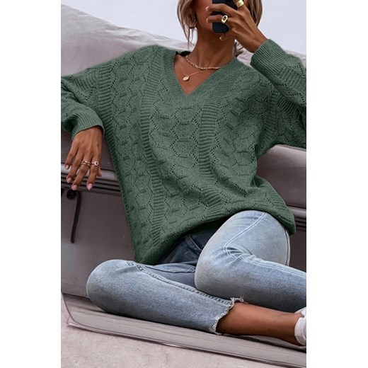 Sweter MENARELA GREEN S promocyjna cena Ivet Shop