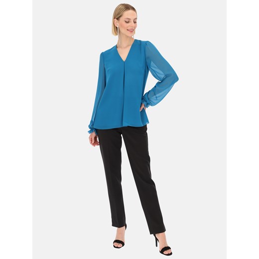 Bluzka damska Potis & Verso z dekoltem w serek z długimi rękawami 