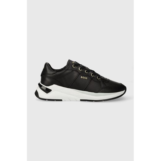 BOSS sneakersy skórzane Skylar kolor czarny 50513412 ze sklepu ANSWEAR.com w kategorii Buty sportowe damskie - zdjęcie 166089983