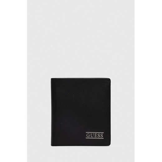Guess portfel skórzany NEW BOSTON męski kolor czarny SMNEBR LEA22 ze sklepu ANSWEAR.com w kategorii Portfele męskie - zdjęcie 166093142