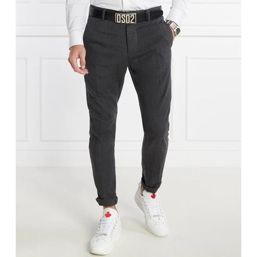 Dsquared2 Wełniane Spodnie Flannel Sexy Chino Pant | Slim Fit ze sklepu Gomez Fashion Store w kategorii Spodnie męskie - zdjęcie 166109813
