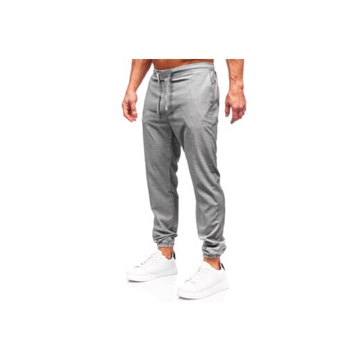 Antracytowe spodnie materiałowe joggery męskie Denley 0065 33/L wyprzedaż Denley