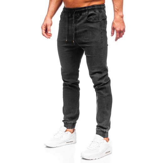 Czarne spodnie jeansowe joggery męskie Denley 9102 32/M Denley okazja