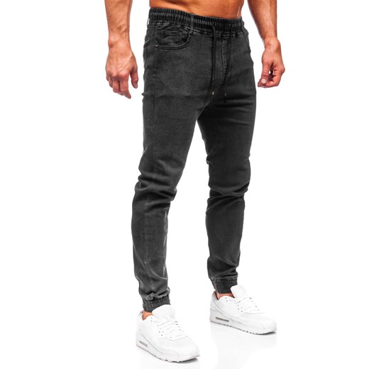Czarne spodnie jeansowe joggery męskie Denley 9102 36/XL wyprzedaż Denley
