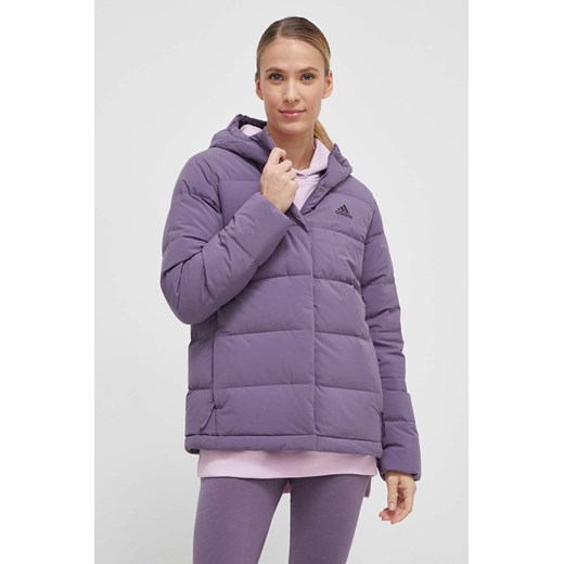 adidas kurtka puchowa damska kolor fioletowy zimowa ze sklepu ANSWEAR.com w kategorii Kurtki damskie - zdjęcie 166114083