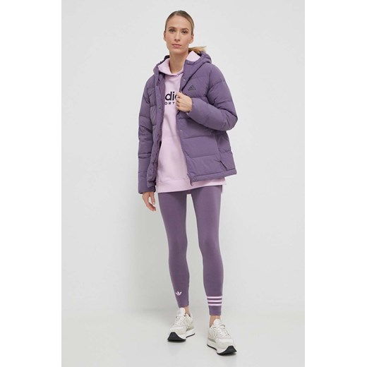 adidas kurtka puchowa damska kolor fioletowy zimowa L ANSWEAR.com