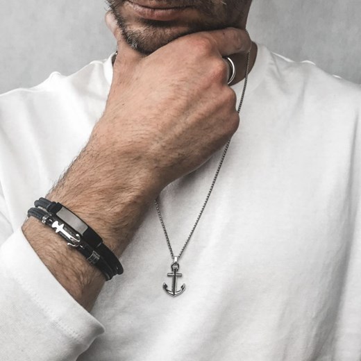Kotwica męski naszyjnik stal szlachetna Manoki manoki.pl