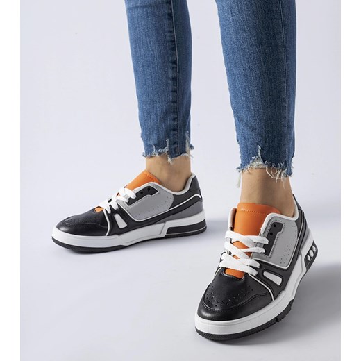 Czarne buty z pomarańczowym językiem Archie ze sklepu gemre w kategorii Buty sportowe damskie - zdjęcie 166115480