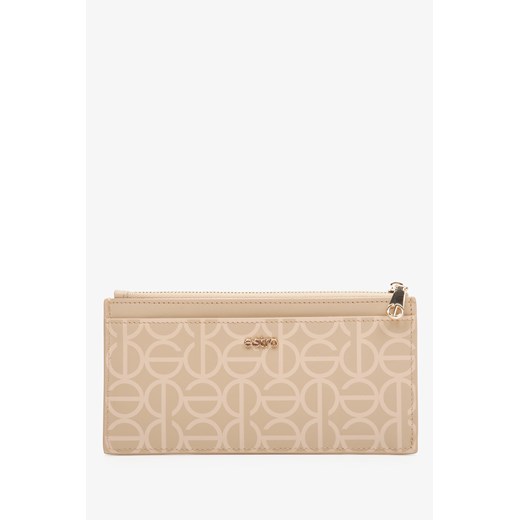 Estro: Duży portfel damski ze skóry naturalnej w kolorze beżowym ze sklepu Estro w kategorii Portfele damskie - zdjęcie 166116220