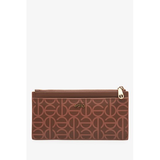 Estro: Duży portfel damski ze skóry naturalnej w kolorze brązowym ze sklepu Estro w kategorii Portfele damskie - zdjęcie 166116553