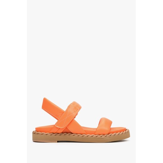 Estro: Pomarańczowe sandały damskie ze skóry naturalnej na lato Estro 36 okazyjna cena Estro