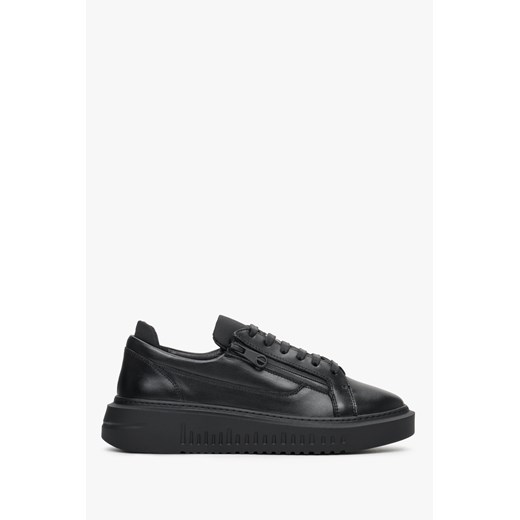 Estro: Sneakersy damskie skórzane z suwakiem w kolorze czarnym Estro 37 okazyjna cena Estro