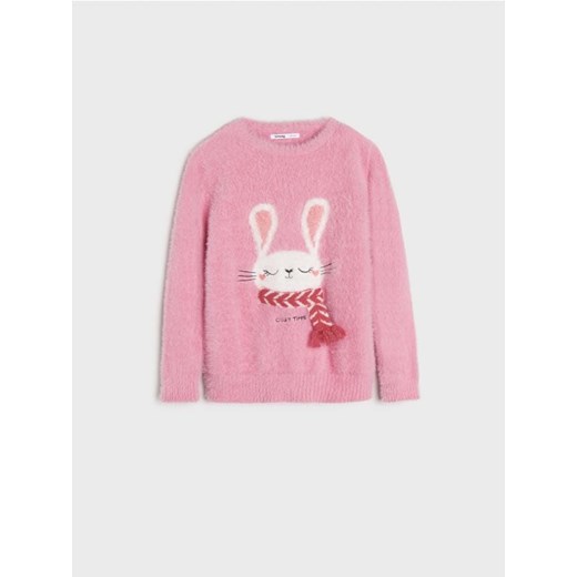 Różowy sweter dziewczęcy Sinsay 