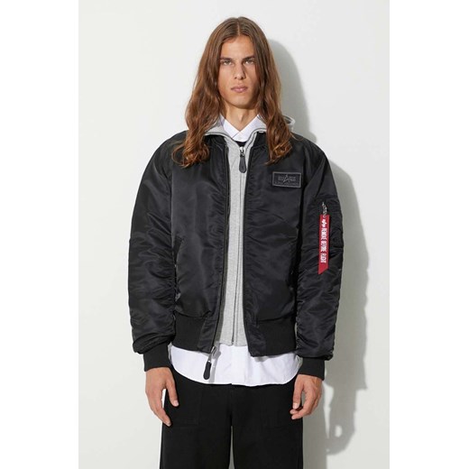 Alpha Industries kurtka bomber MA-1 D-Tec męski kolor czarny przejściowa 183110.03 ze sklepu ANSWEAR.com w kategorii Kurtki męskie - zdjęcie 166127413